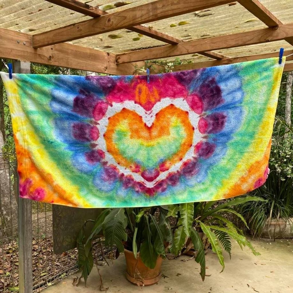 Design your own | Tie Dyed Towel | Heart Design